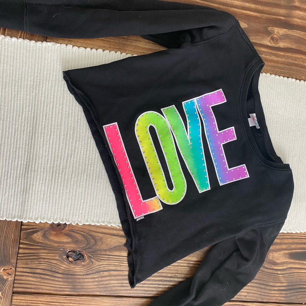 Justice Tween Cropped Sweatshirt